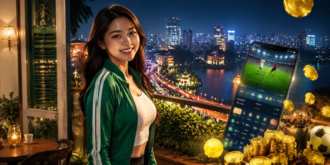 Người dùng trải nghiệm nền tảng vn790 tại quán cà phê Hà Nội trên điện thoại